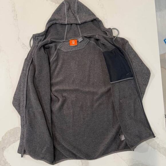 Merrell FullZip Gray Hoodie Sweatshirt Mens Medium Fuzzy Inside Outdoor Gorpcore - Picture 6 of 9